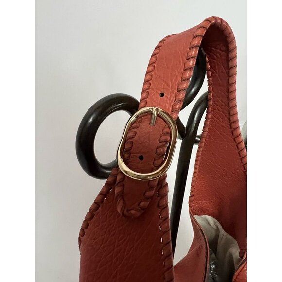 Gucci Womens Jackie Hobo Handbag Orange Calfskin Leather Piston Lock Tassel M - Picture 7 of 12